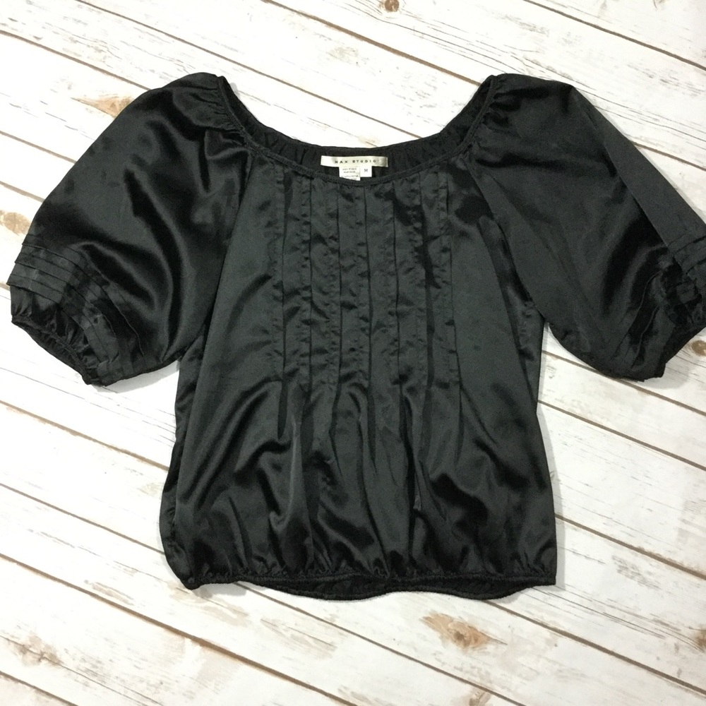 Max Studio Black Silky Blouse. Like new!!